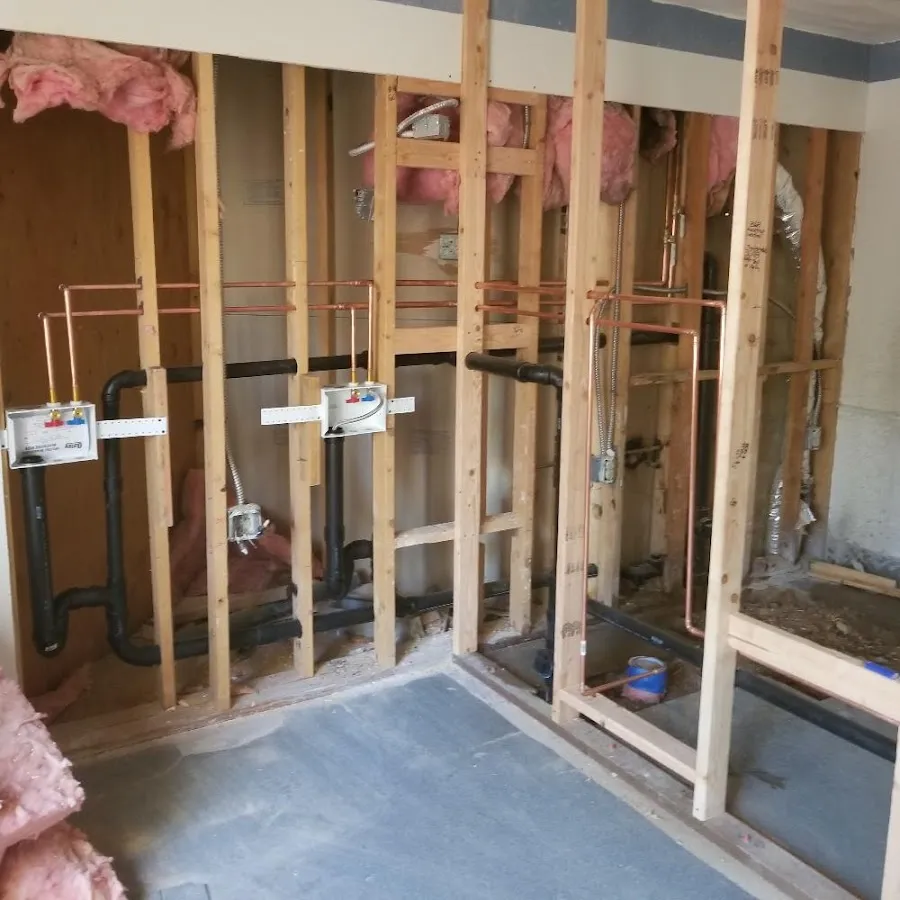 Copper pipe rough-in and plumbing installation in Airway Heights